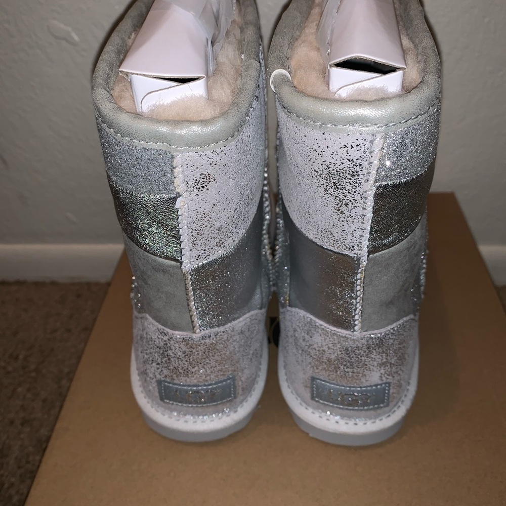 Silver glittered patchwork ugg - Picture 3 of 3